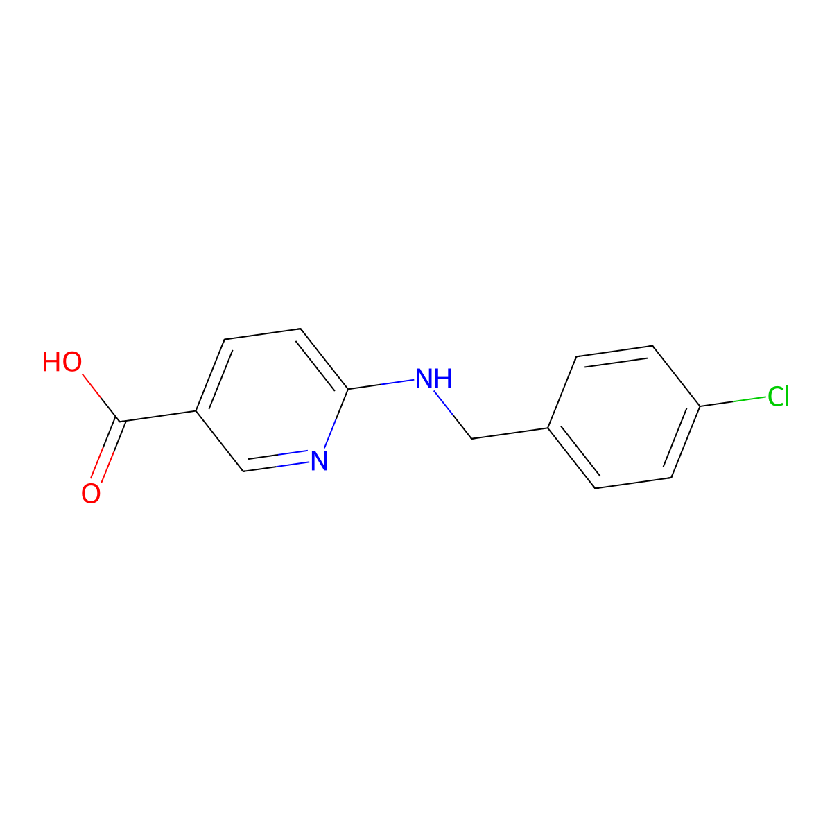 6-[[(4-chlorophenyl)methyl]amino]-3-Pyridinecarboxylic acid molecular structure, CAS 70720-17-1