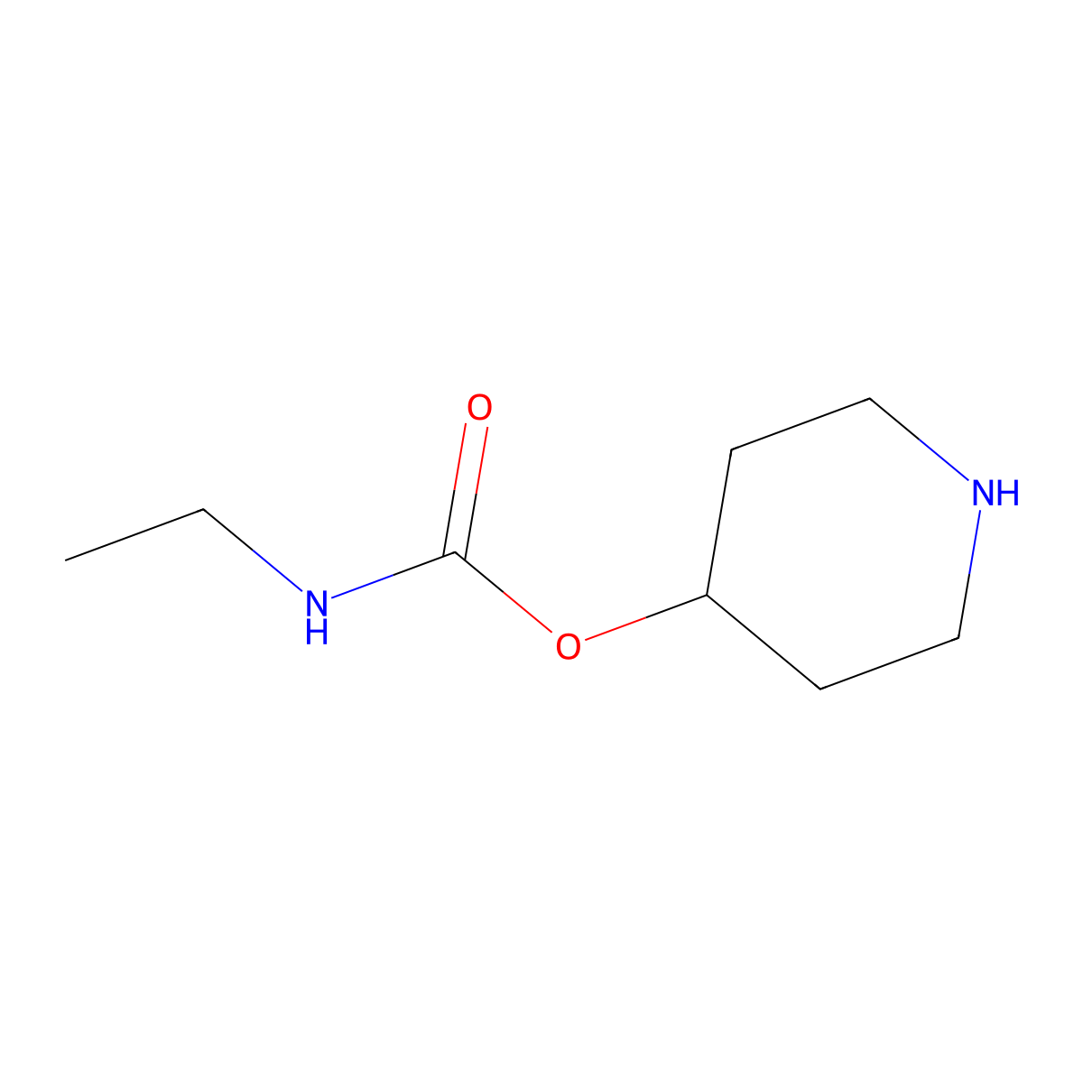 Piperidin-4-yl ethylcarbamate molecular structure, CAS 70724-24-2