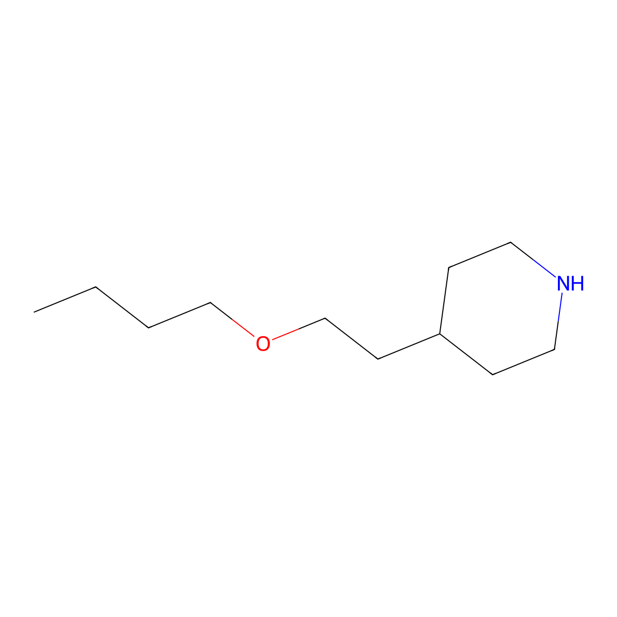 4-(2-Butoxyethyl)piperidine molecular structure, CAS 70724-66-2