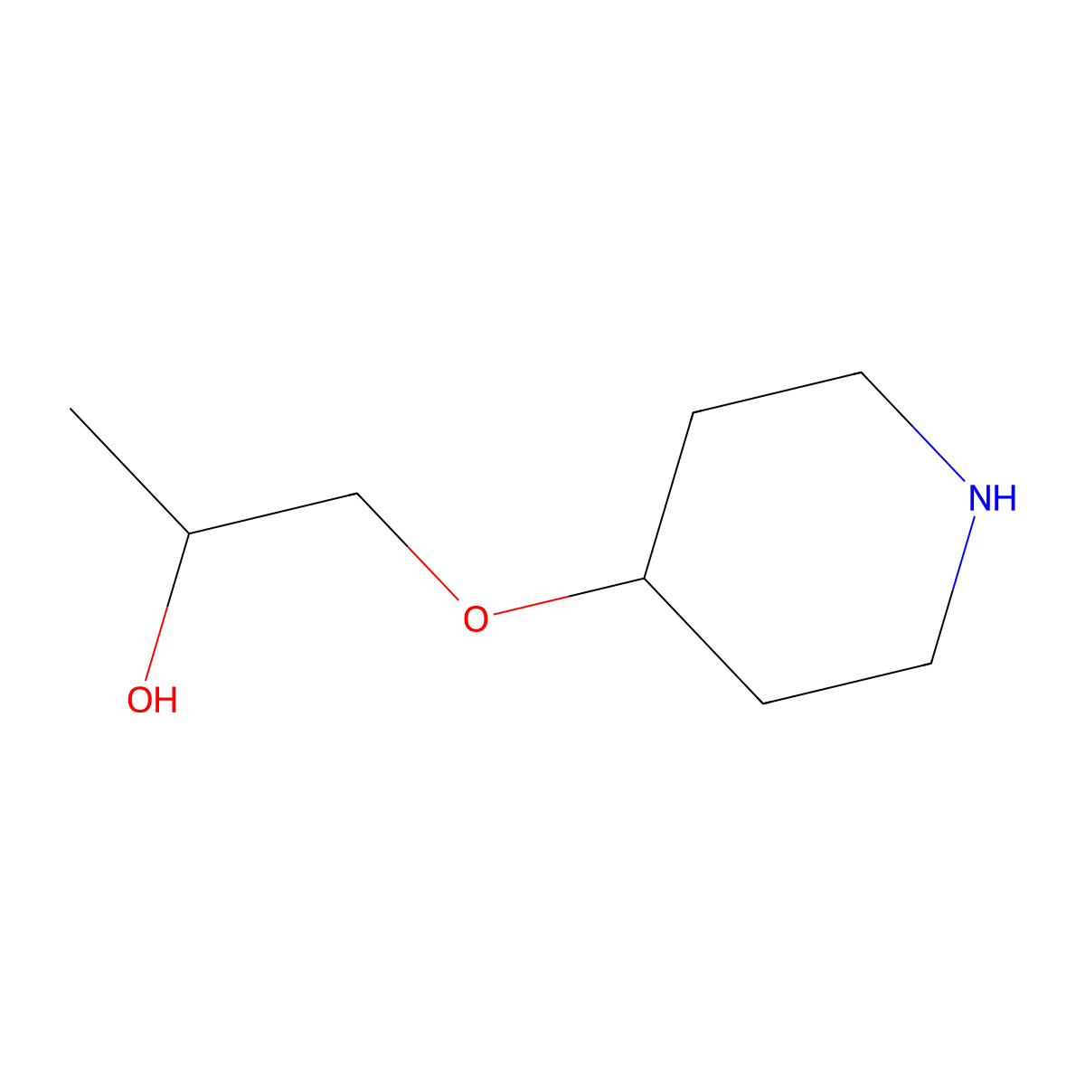 1-(4-Piperidinyloxy)-2-propanol molecular structure, CAS 70724-69-5