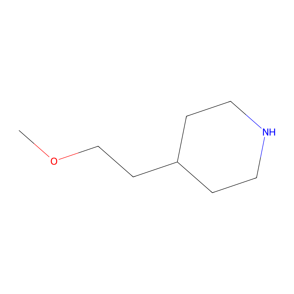 4-(2-Methoxyethyl)piperidine molecular structure, CAS 70724-70-8