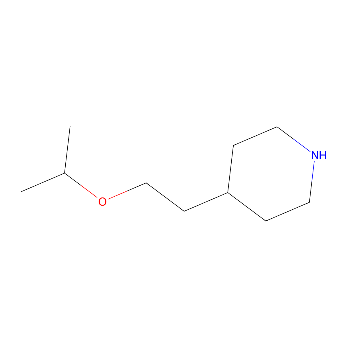4-[2-(Propan-2-yloxy)ethyl]piperidine molecular structure, CAS 70724-73-1
