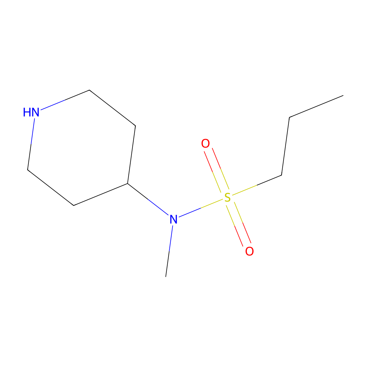 N-Methyl-N-4-piperidinyl-1-propanesulfonamide molecular structure, CAS 70724-75-3