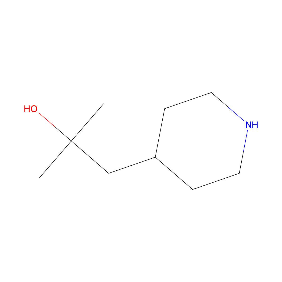 2-Methyl-1-(piperidin-4-yl)propan-2-ol molecular structure, CAS 70724-77-5