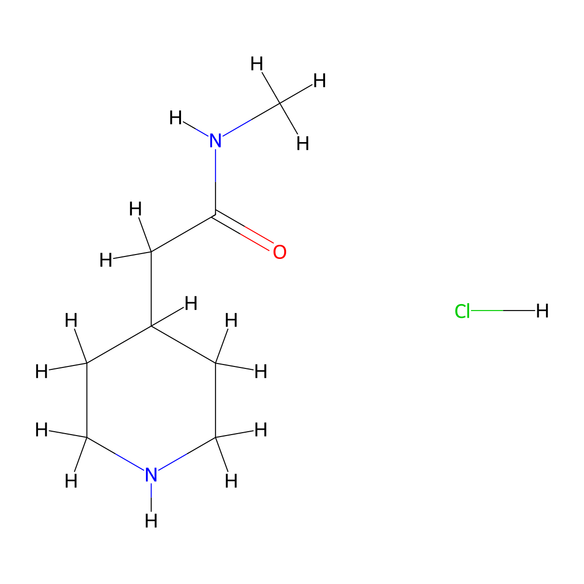 N-Methyl-2-(piperidin-4-yl)acetamide--hydrogen chloride (1/1) molecular structure, CAS 70724-80-0
