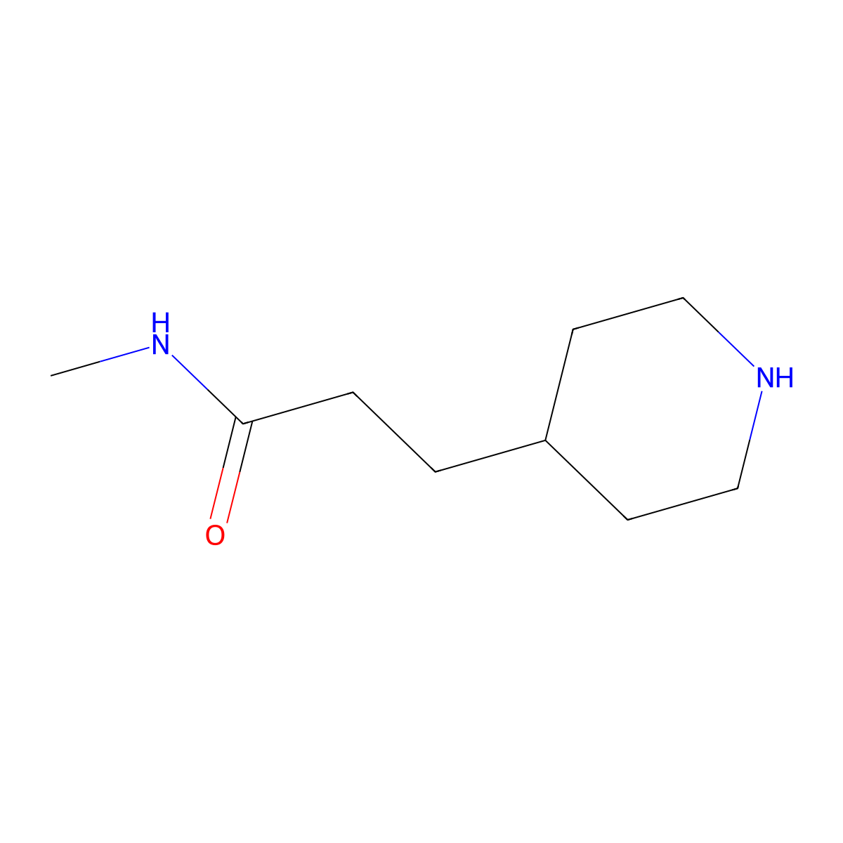 N-methyl-3-(piperidin-4-yl)propanamide molecular structure, CAS 70724-83-3