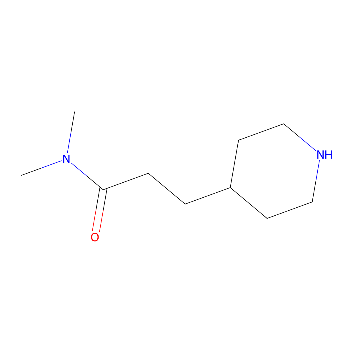 N,N-Dimethyl-3-(piperidin-4-yl)propanamide molecular structure, CAS 70724-86-6