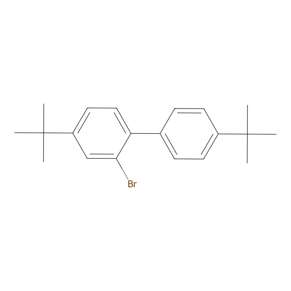 2-Bromo-4,4'-di-tert-butyl-1,1'-biphenyl molecular structure, CAS 70728-89-1