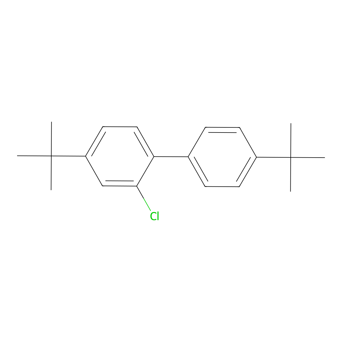 4,4'-Di-tert-butyl-2-chloro-1,1'-biphenyl molecular structure, CAS 70728-90-4