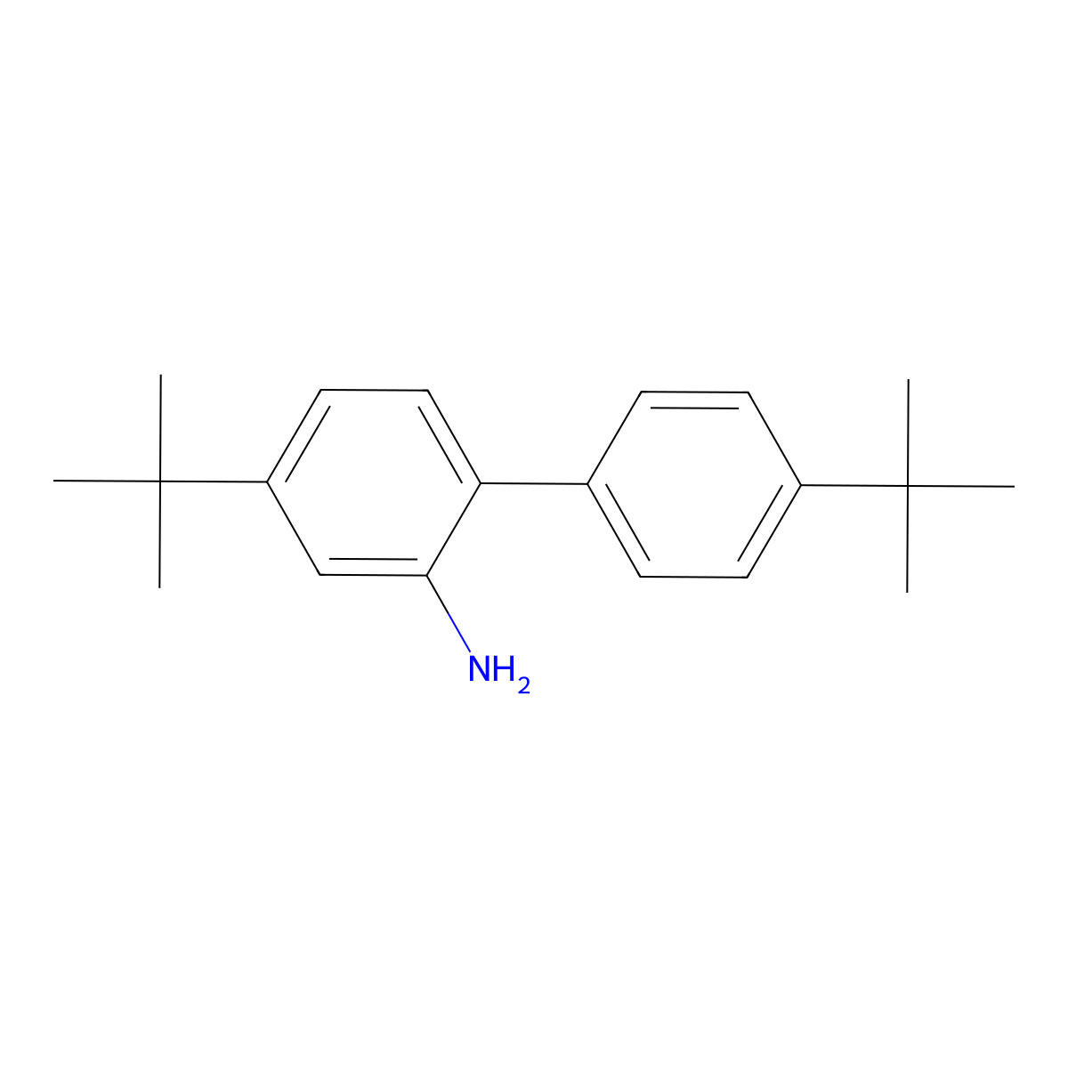 4,4'-Di-tert-butyl-[1,1'-biphenyl]-2-amine molecular structure, CAS 70728-92-6