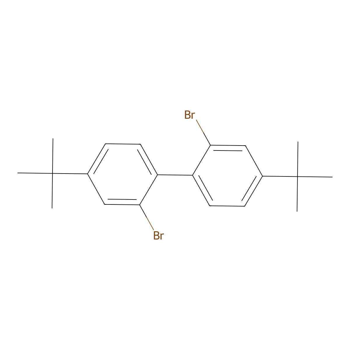 2,2'-Dibromo-4,4'-di-tert-butyl-biphenyl molecular structure, CAS 70728-93-7