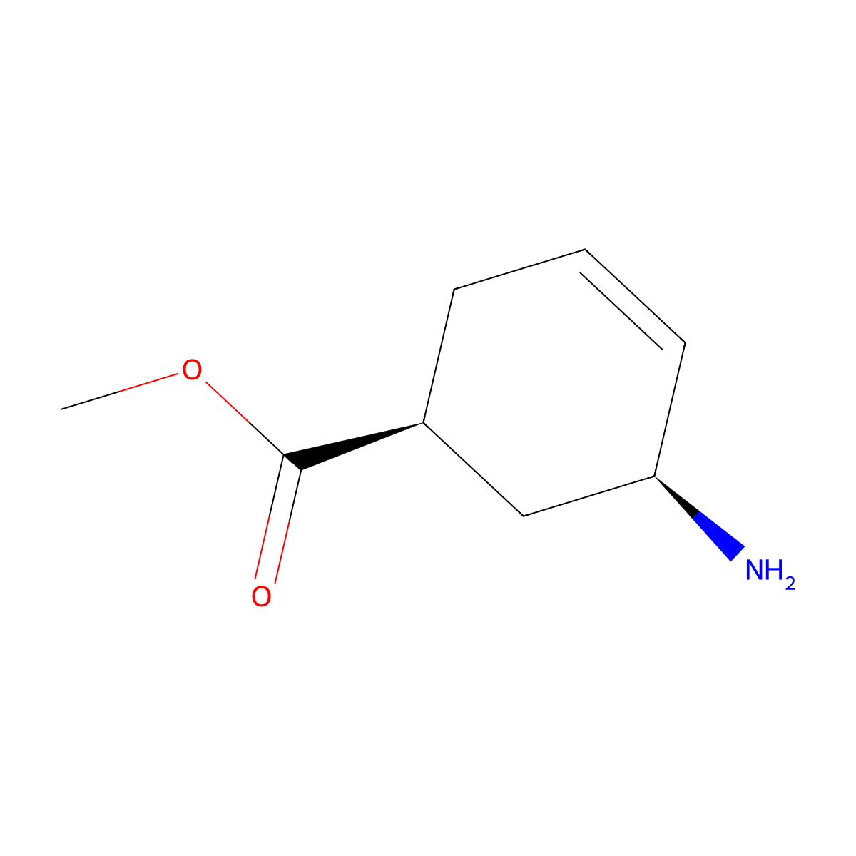 methyl (1S,5S)-5-aminocyclohex-3-ene-1-carboxylate molecular structure, CAS 70729-22-5