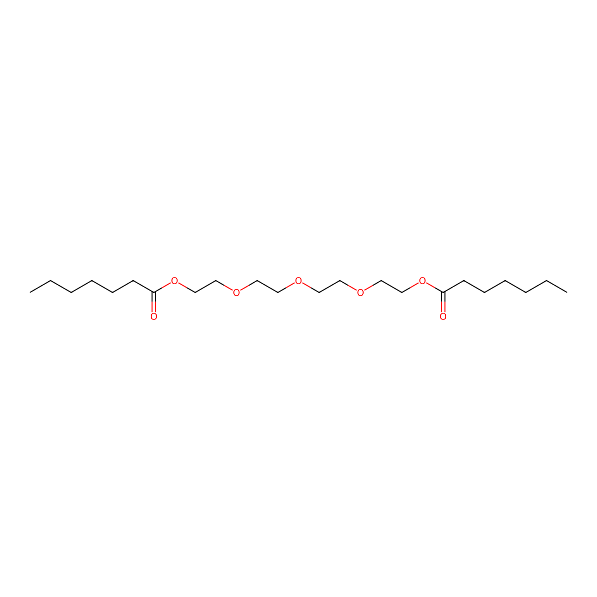 Tetraethylene glycol diheptanoate molecular structure, CAS 70729-68-9