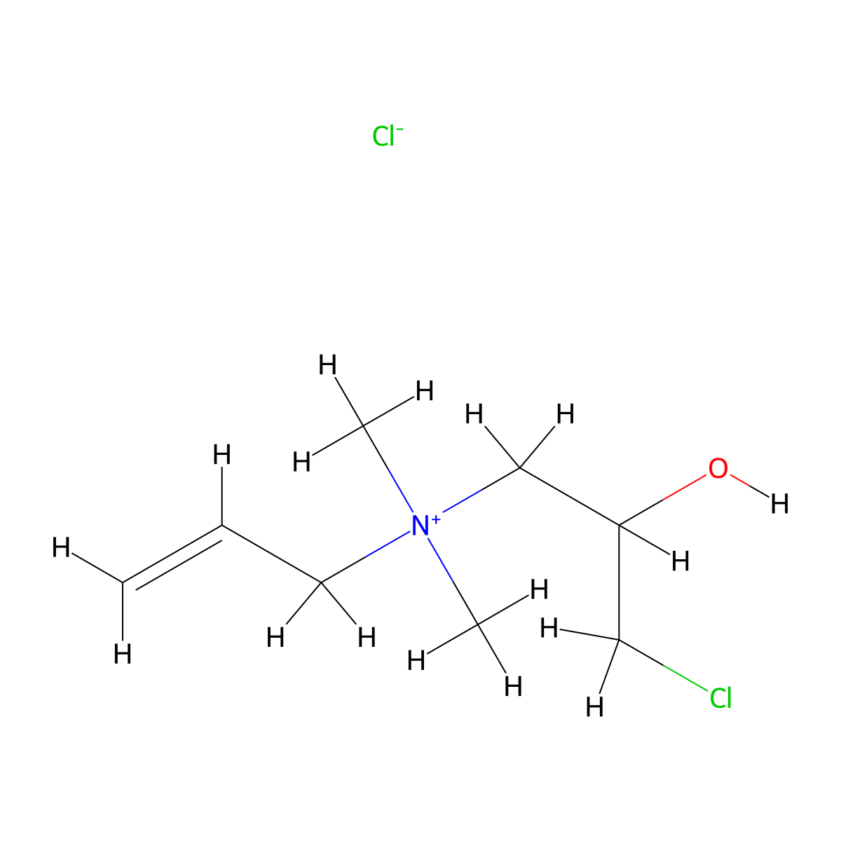 2-Propen-1-aminium, N-(3-chloro-2-hydroxypropyl)-N,N-dimethyl-, chloride (1:1) molecular structure, CAS 70729-69-0