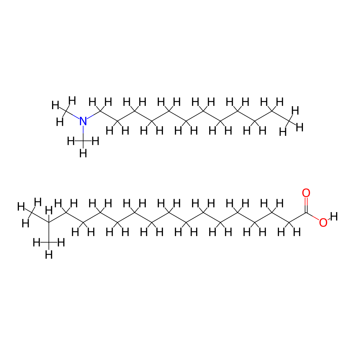 Dimethyl lauramine isostearate molecular structure, CAS 70729-87-2