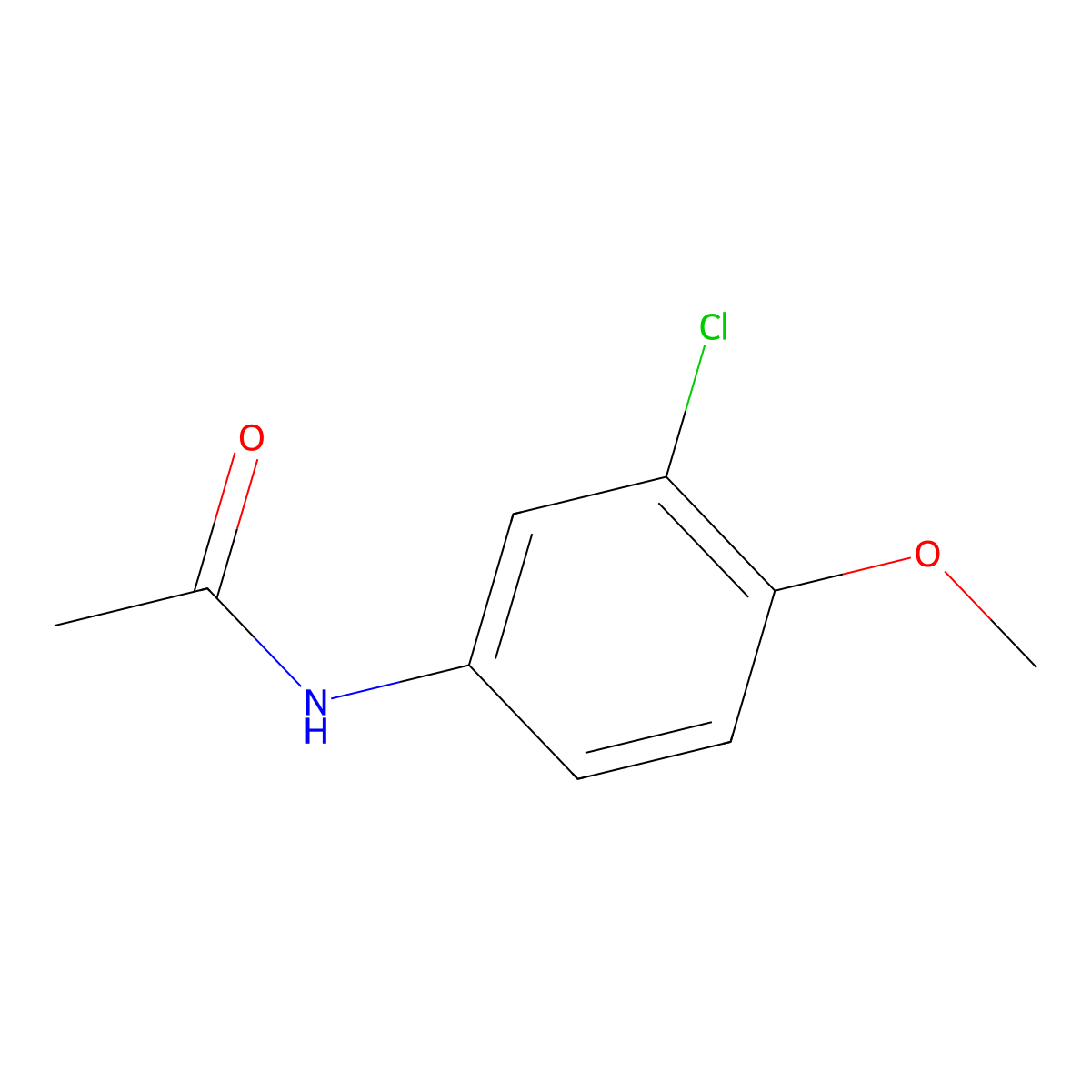 Acetamide, N-(3-chloro-4-methoxyphenyl)- molecular structure, CAS 7073-42-9