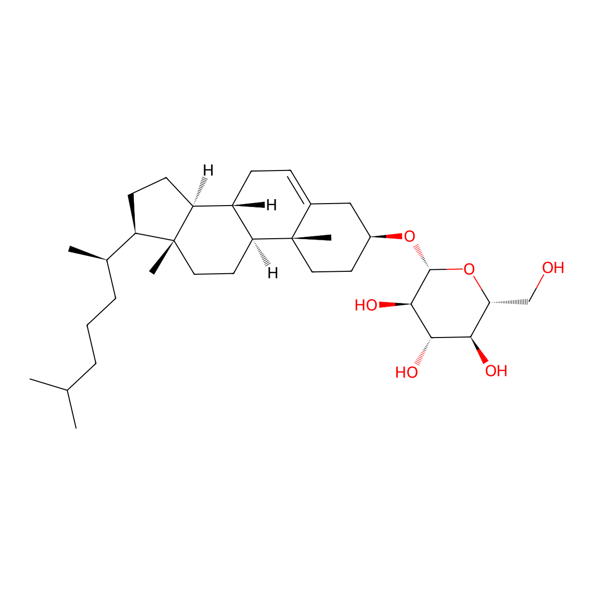 cholesteryl beta-D-glucoside molecular structure, CAS 7073-61-2