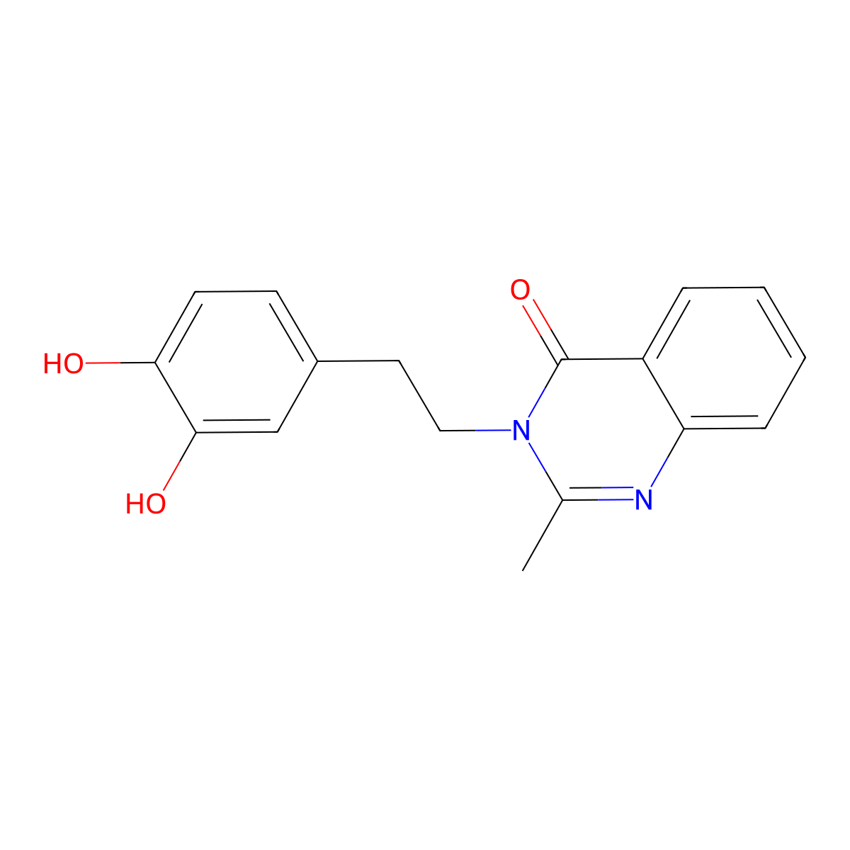 3-[2-(3,4-Dihydroxyphenyl)ethyl]-2-methylquinazolin-4(3h)-one molecular structure, CAS 70731-63-4