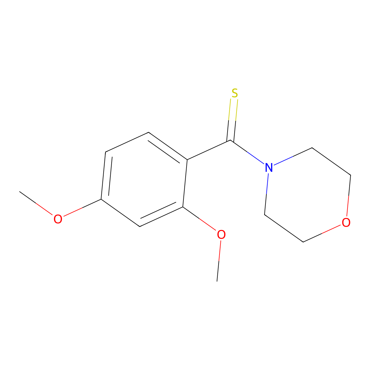 Morpholine, 1-(2,4-dimethoxythiobenzoyl)- molecular structure, CAS 70733-84-5