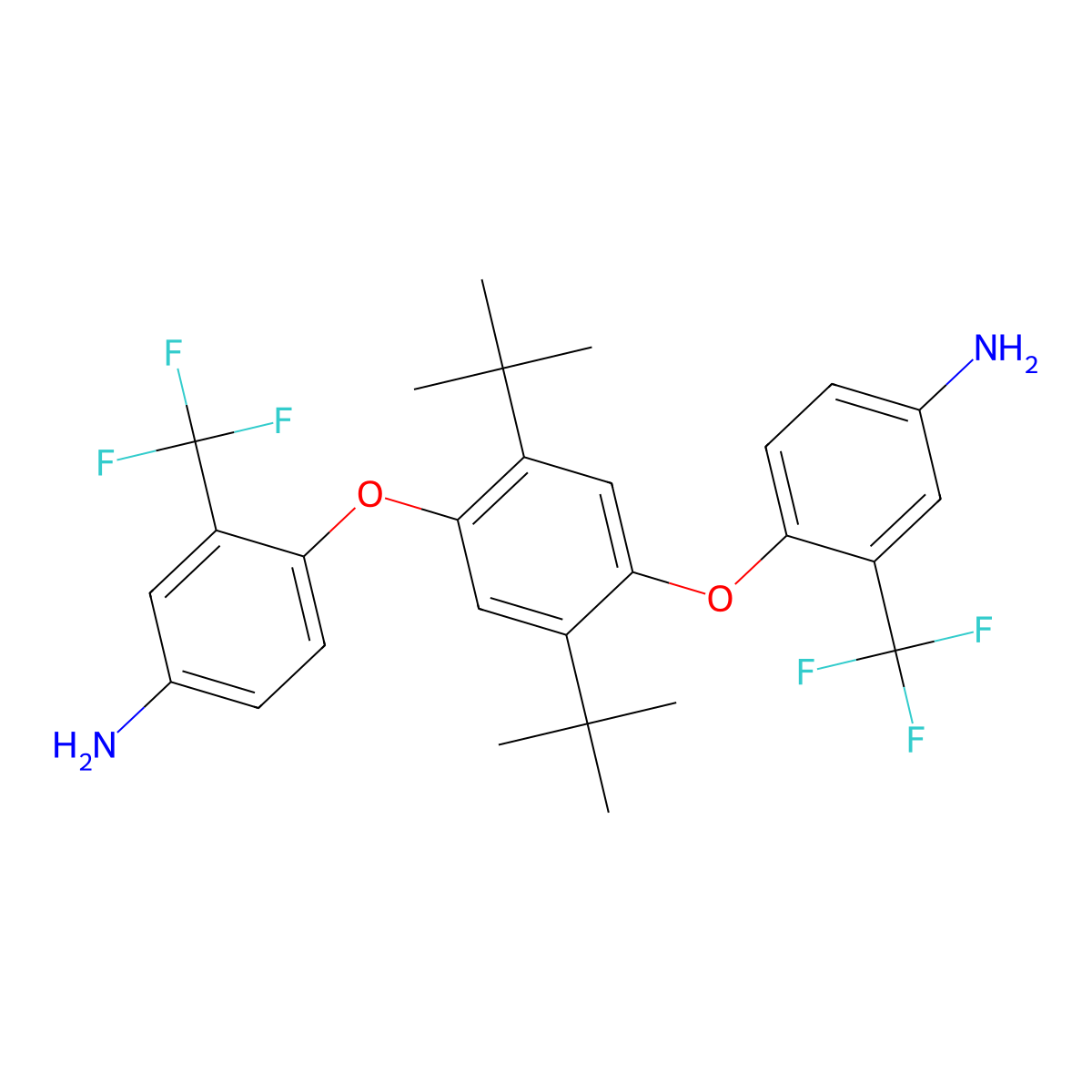 1,4-Bis(4-amino-2-trifluoromethylphenoxy)-2,5-DI-tert-butylbenzene molecular structure, CAS 707340-73-6