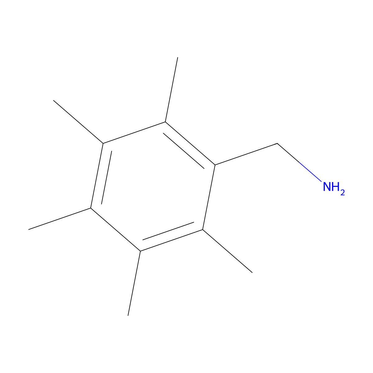 (2,3,4,5,6-Pentamethylphenyl)methanamine molecular structure, CAS 70735-41-0