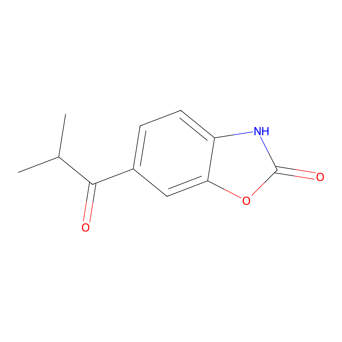 6-(2-Methylpropanoyl)-2,3-dihydro-1,3-benzoxazol-2-one molecular structure, CAS 70735-86-3