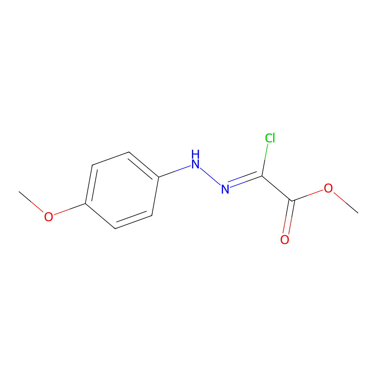 Acetic acid, chloro((4-methoxyphenyl)hydrazono)-, methyl ester molecular structure, CAS 70736-27-5