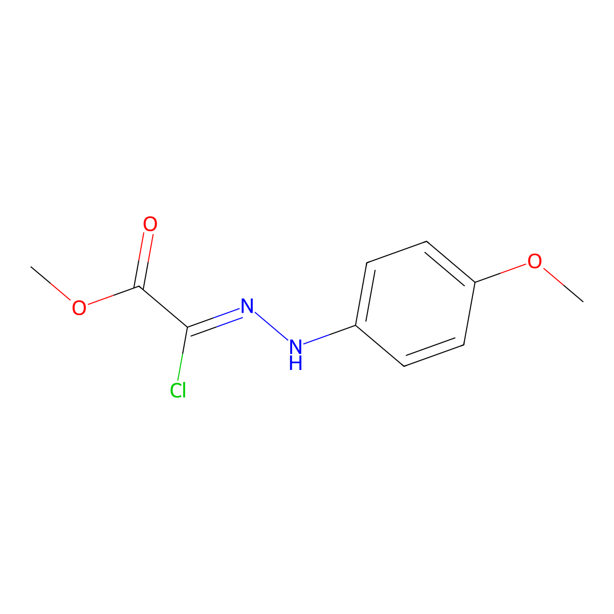 Acetic acid, chloro((4-methoxyphenyl)hydrazono)-, methyl ester molecular structure, CAS 70736-27-5