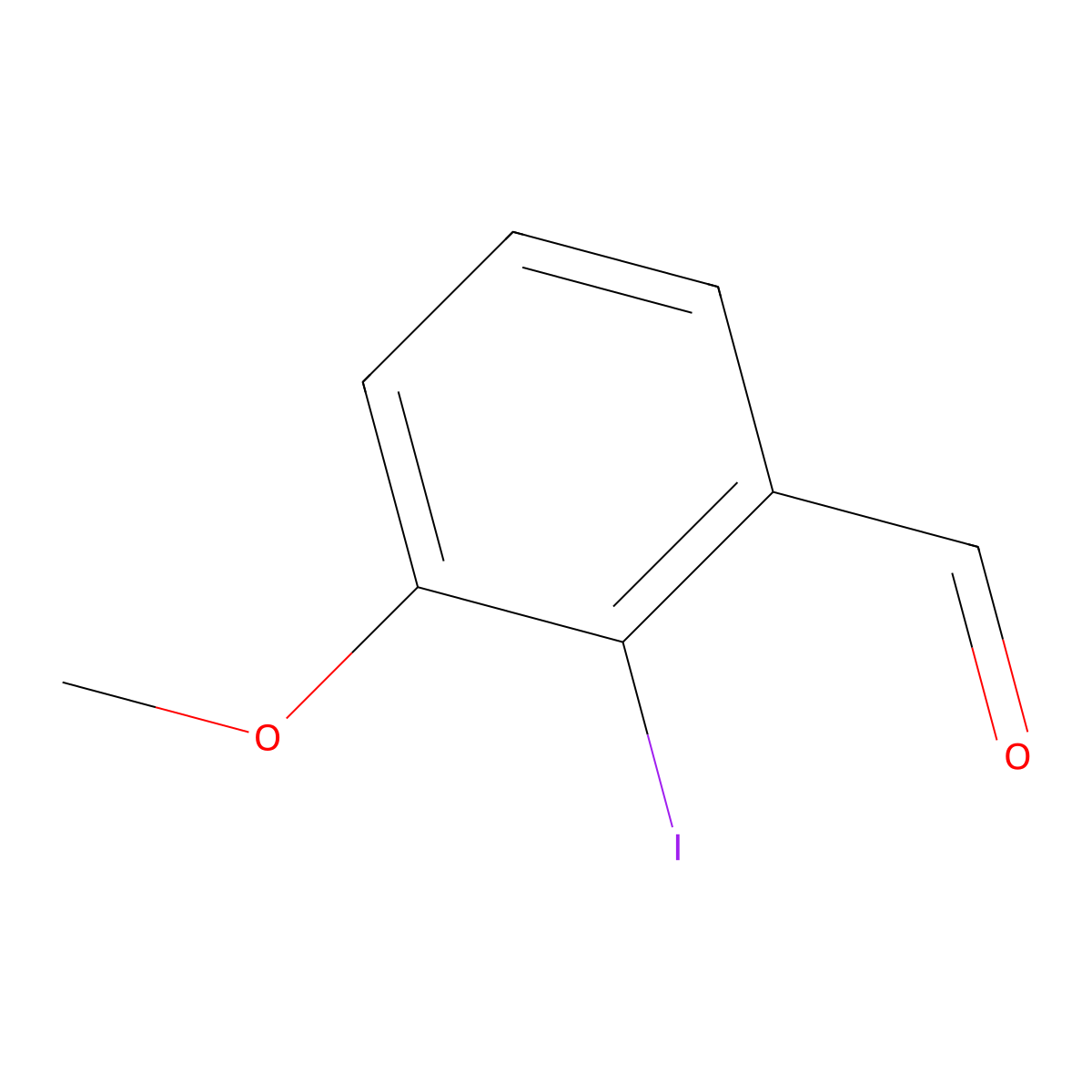 2-Iodo-3-methoxybenzaldehyde molecular structure, CAS 70738-03-3
