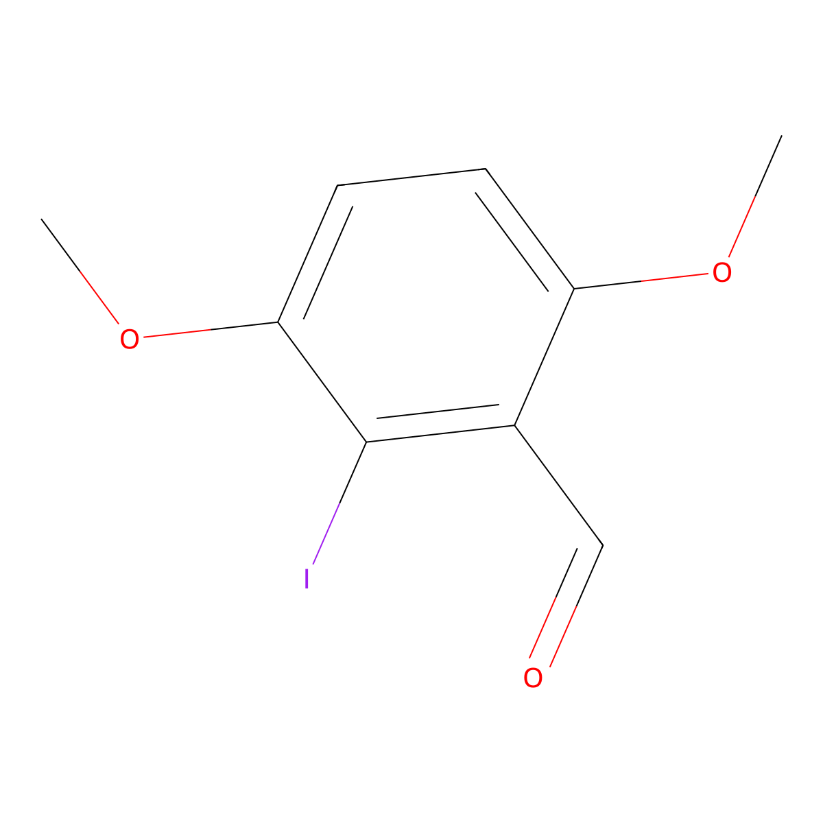 2-Iodo-3,6-dimethoxybenzaldehyde molecular structure, CAS 70738-04-4