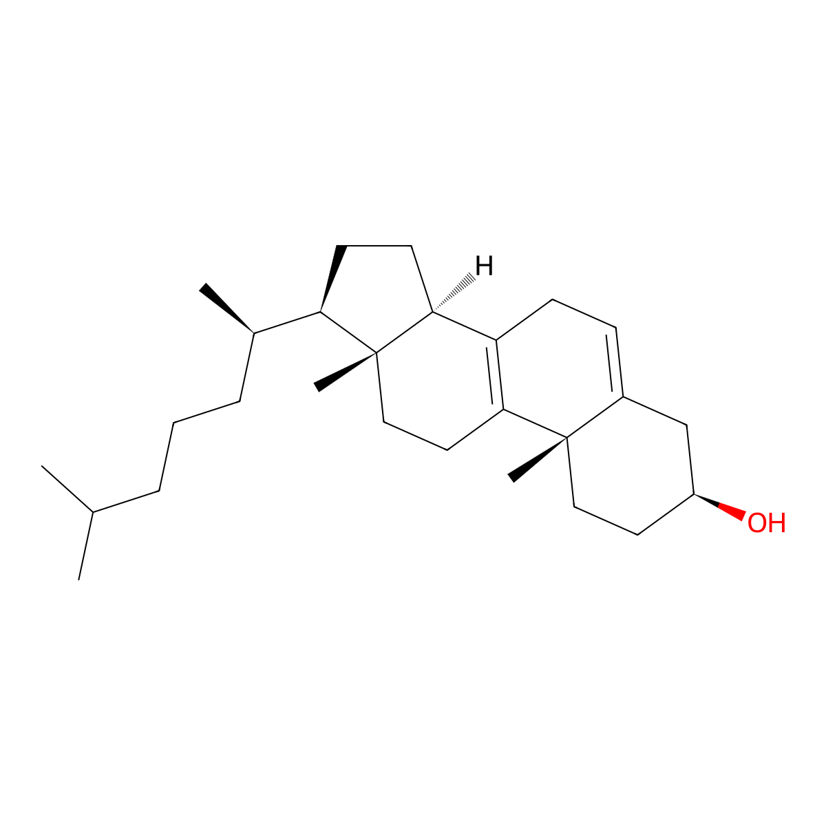 8-Dehydrocholesterol molecular structure, CAS 70741-38-7