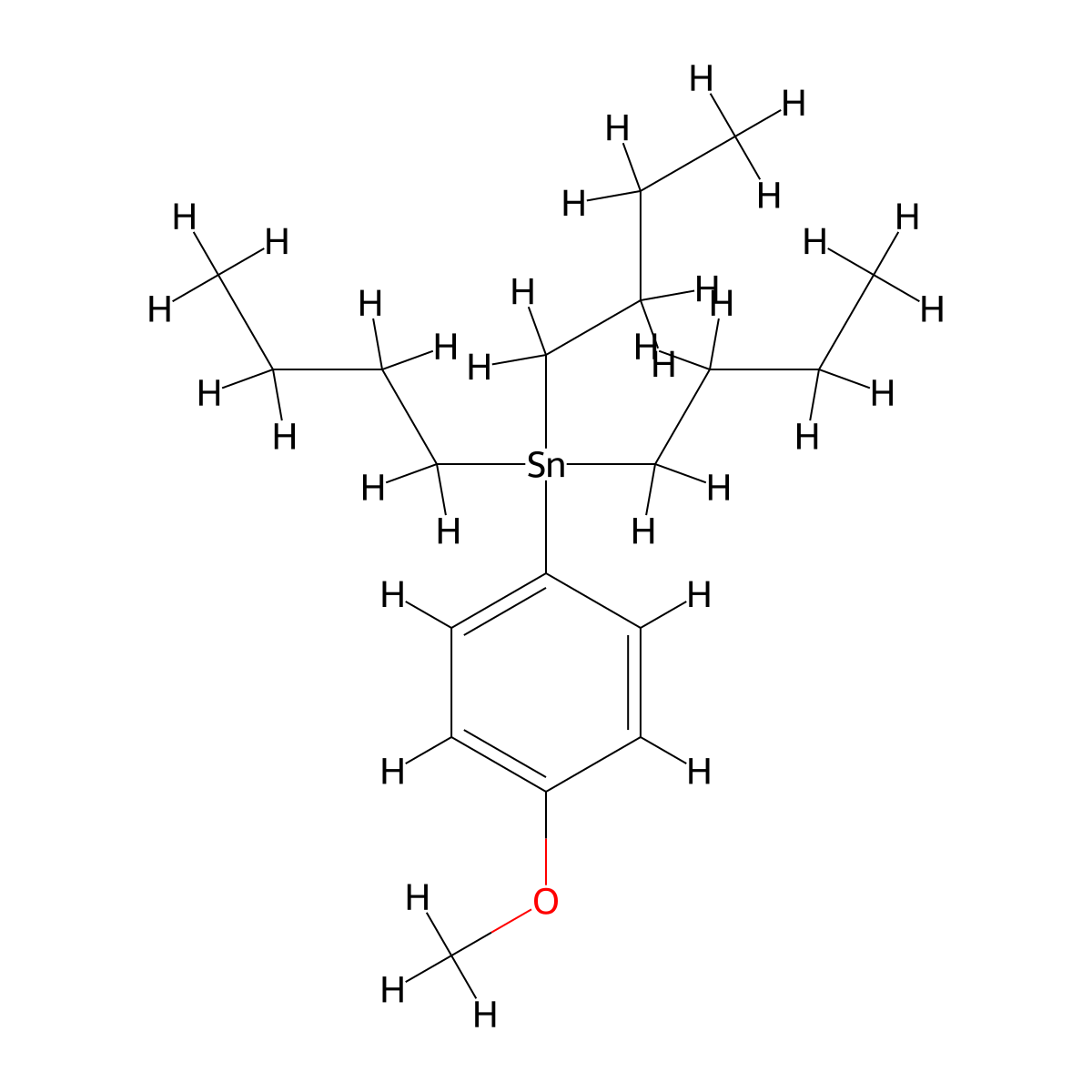 Tributyl(4-methoxyphenyl)stannane molecular structure, CAS 70744-47-7