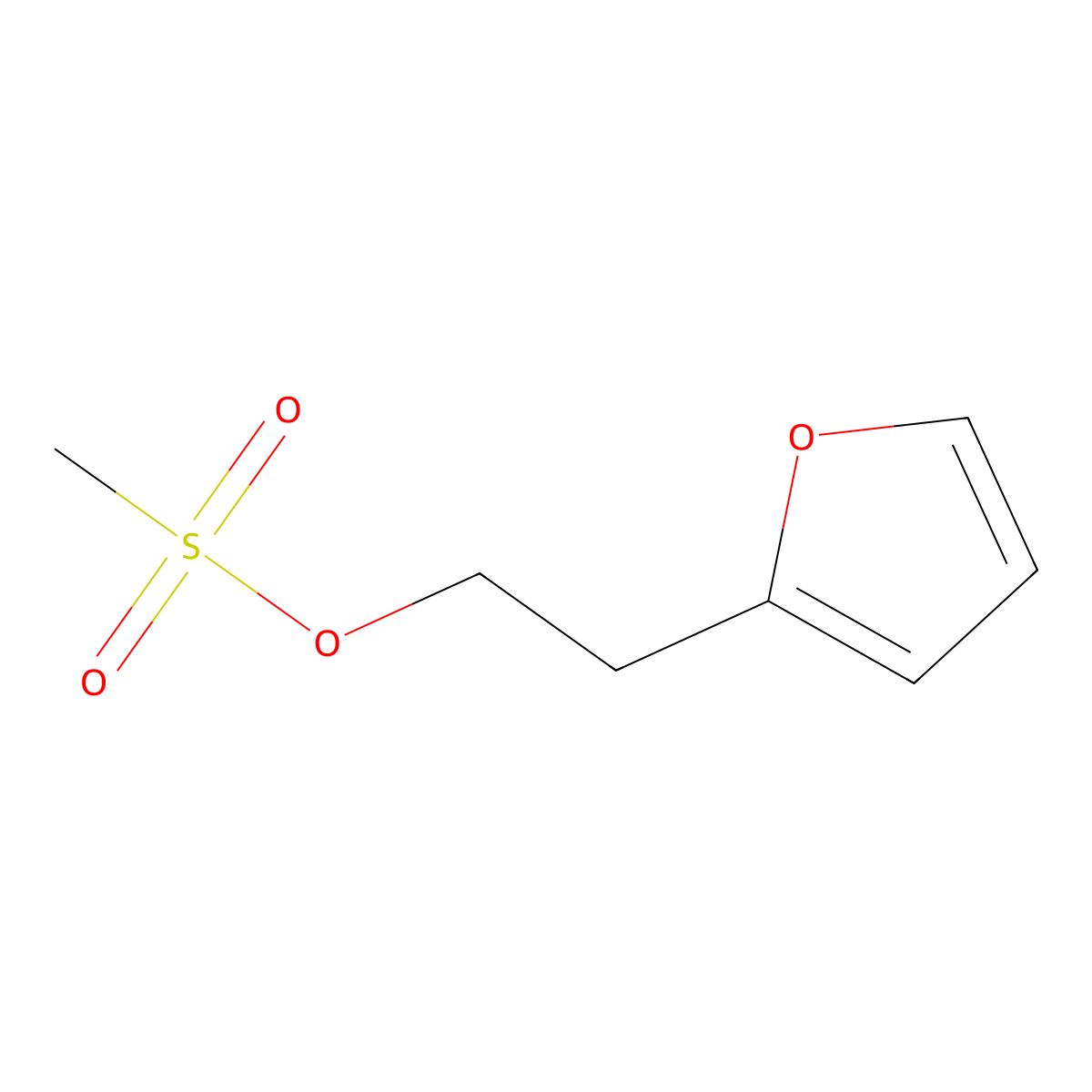 Methanesulfonic acid 2-furan-2-yl-ethyl ester molecular structure, CAS 70745-41-4