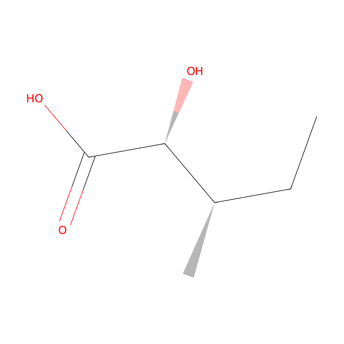 (2R,3S)-2-hydroxy-3-methylpentanoic acid molecular structure, CAS 70748-47-9