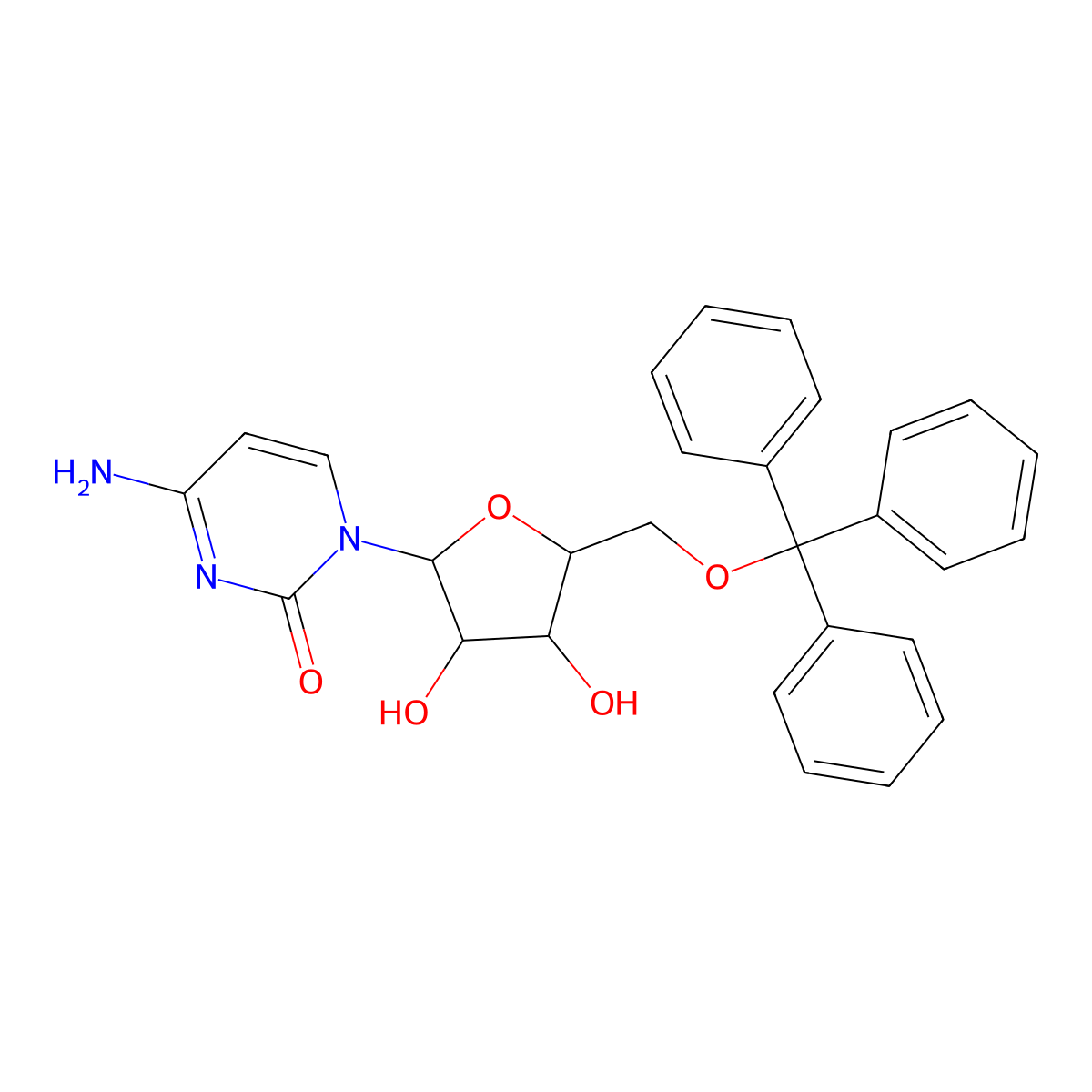 4-Amino-1-[3,4-dihydroxy-5-(trityloxymethyl)oxolan-2-yl]pyrimidin-2-one molecular structure, CAS 7075-13-0