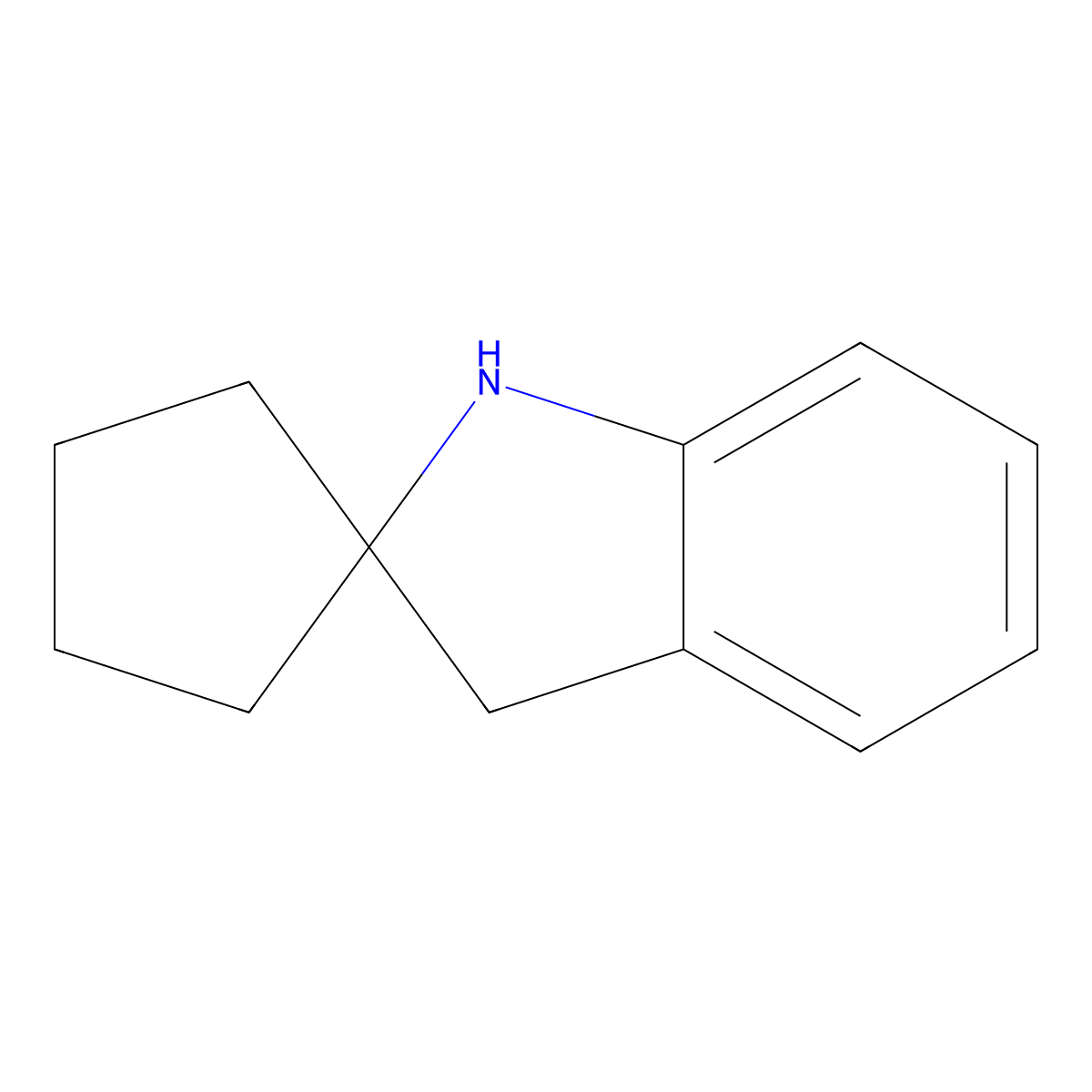 1',3'-Dihydrospiro[cyclopentane-1,2'-indole] molecular structure, CAS 7075-78-7