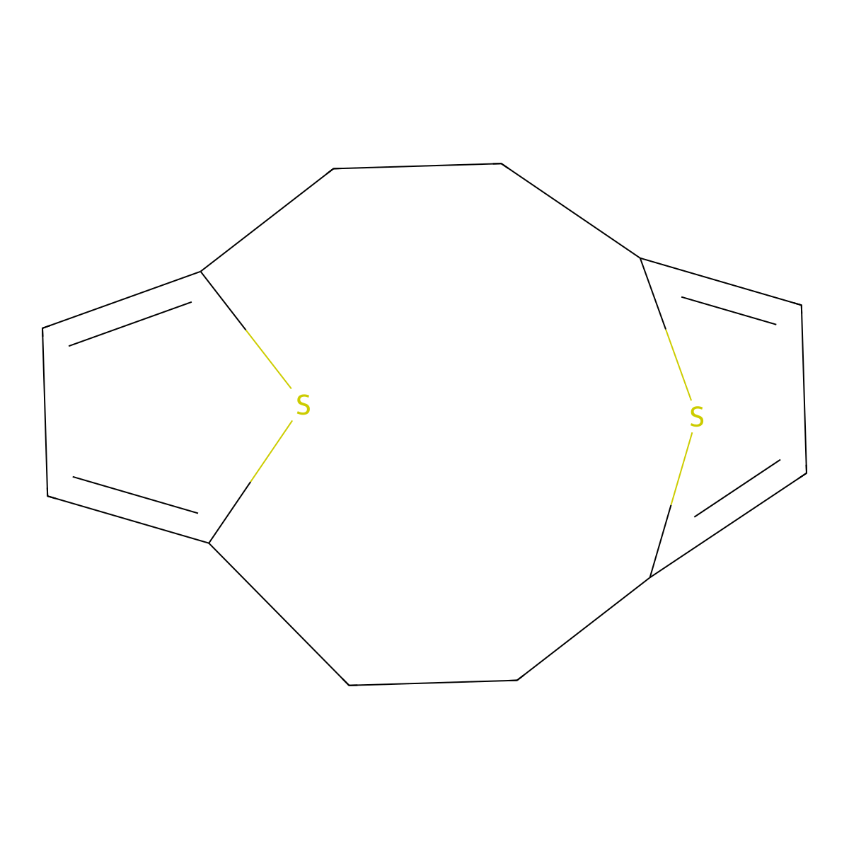 13,14-Dithiatricyclo(8.2.1.14,7)tetradeca-4,6,10,12-tetraene molecular structure, CAS 7075-88-9