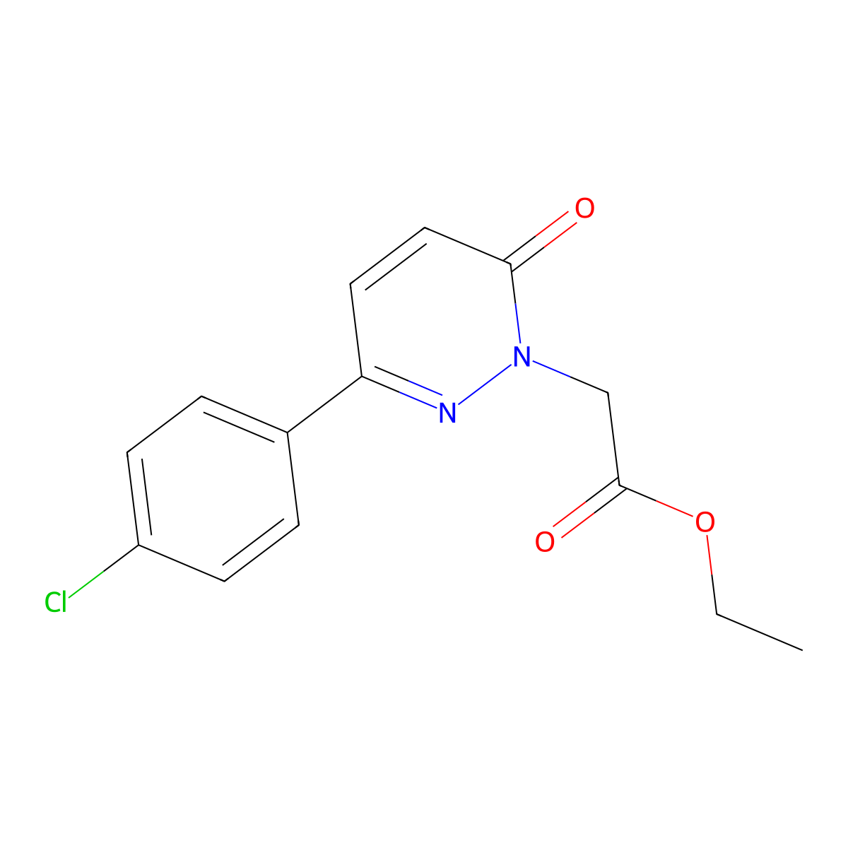 Ethyl 2-[3-(4-chlorophenyl)-6-oxo-1,6-dihydropyridazin-1-yl]acetate molecular structure, CAS 70751-11-0
