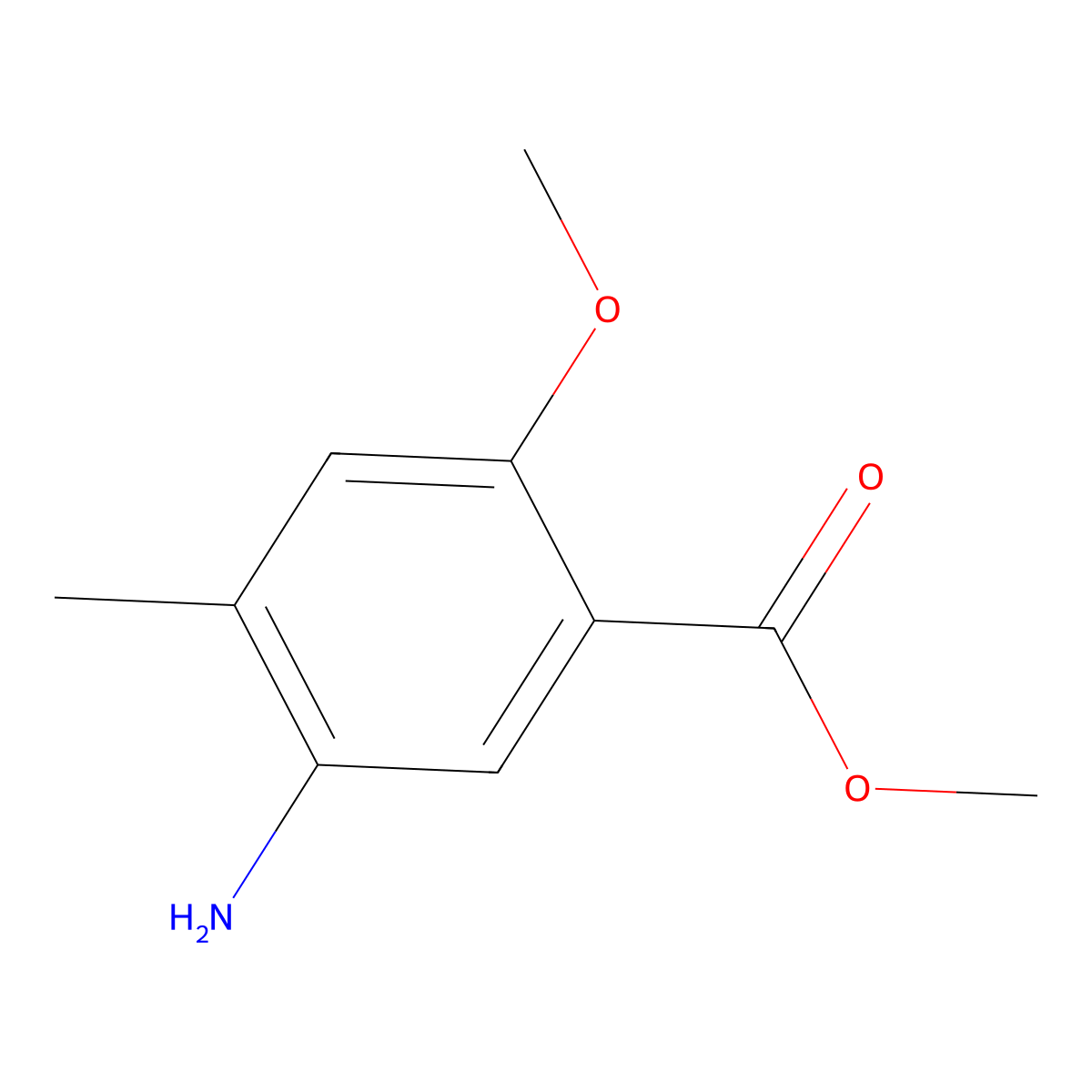 Methyl 5-amino-2-methoxy-4-methylbenzoate molecular structure, CAS 70752-21-5