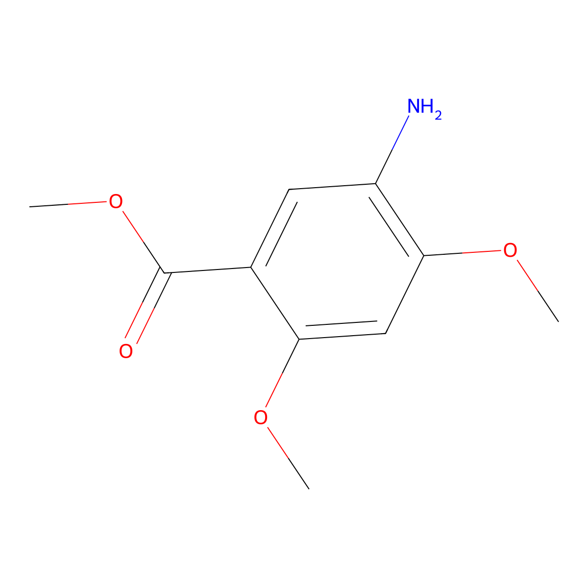 Methyl 5-amino-2,4-dimethoxybenzoate molecular structure, CAS 70752-22-6