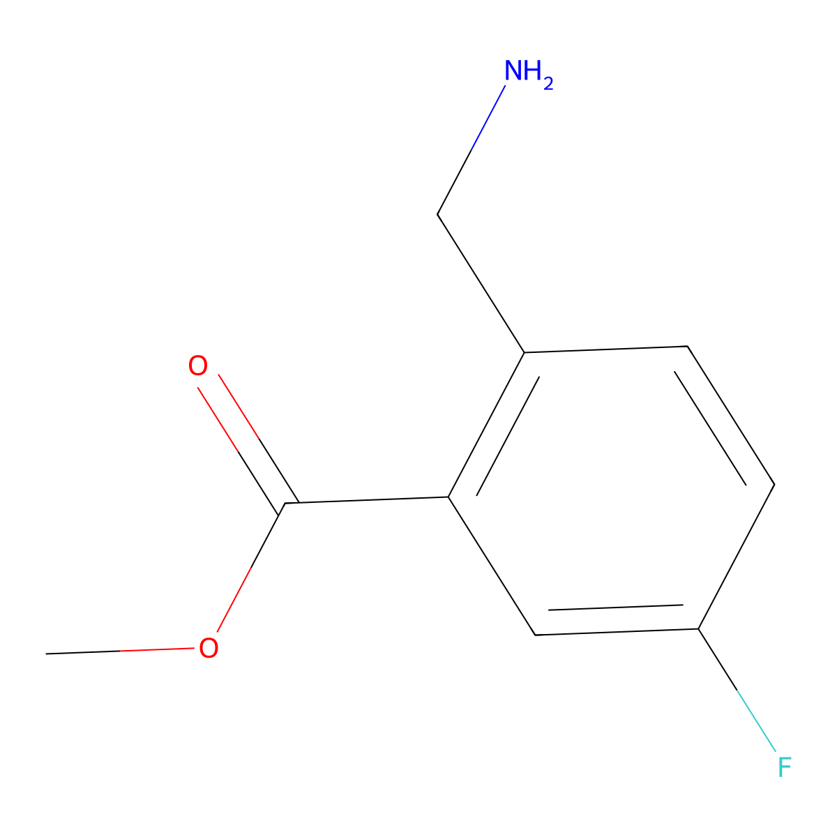 Methyl 2-(aminomethyl)-5-fluorobenzoate molecular structure, CAS 707542-45-8