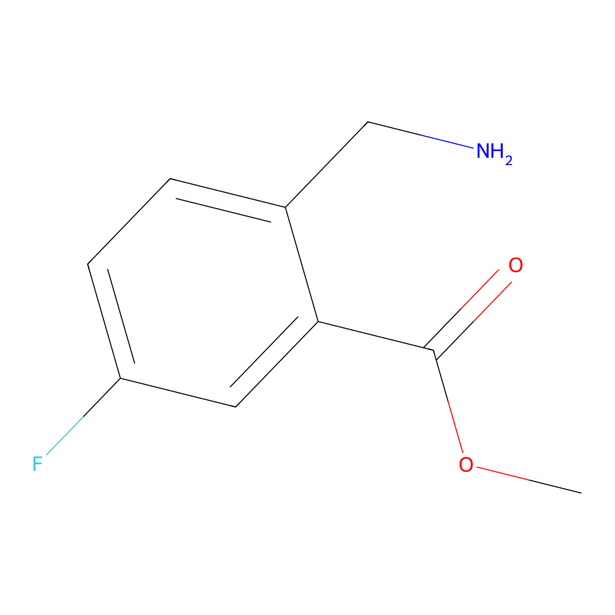 Methyl 2-(aminomethyl)-5-fluorobenzoate molecular structure, CAS 707542-45-8