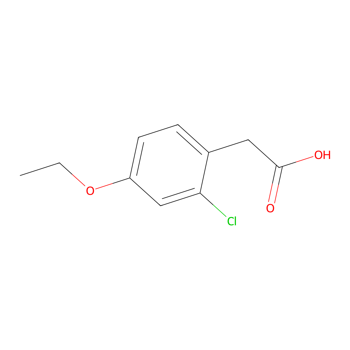2-(2-Chloro-4-ethoxyphenyl)acetic acid molecular structure, CAS 70757-37-8