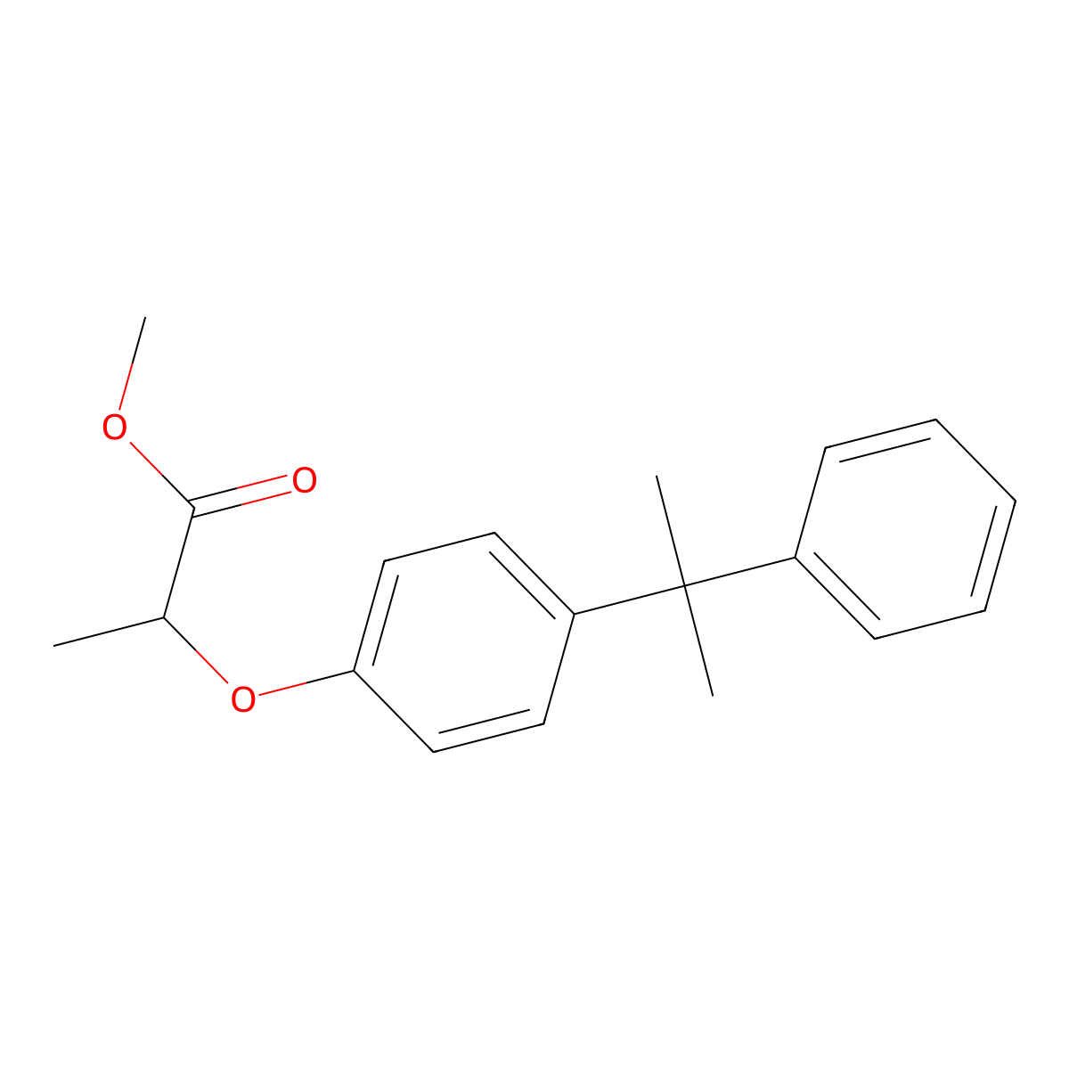 Methyl 2-[4-(1-methyl-1-phenylethyl)phenoxy]propanoate molecular structure, CAS 70757-67-4