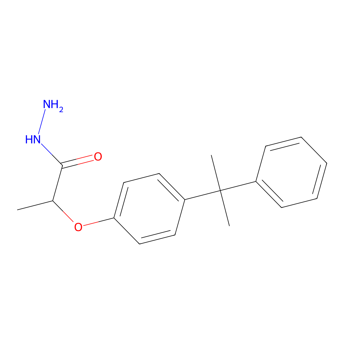 2-[4-(2-Phenylpropan-2-yl)phenoxy]propanehydrazide molecular structure, CAS 70757-69-6