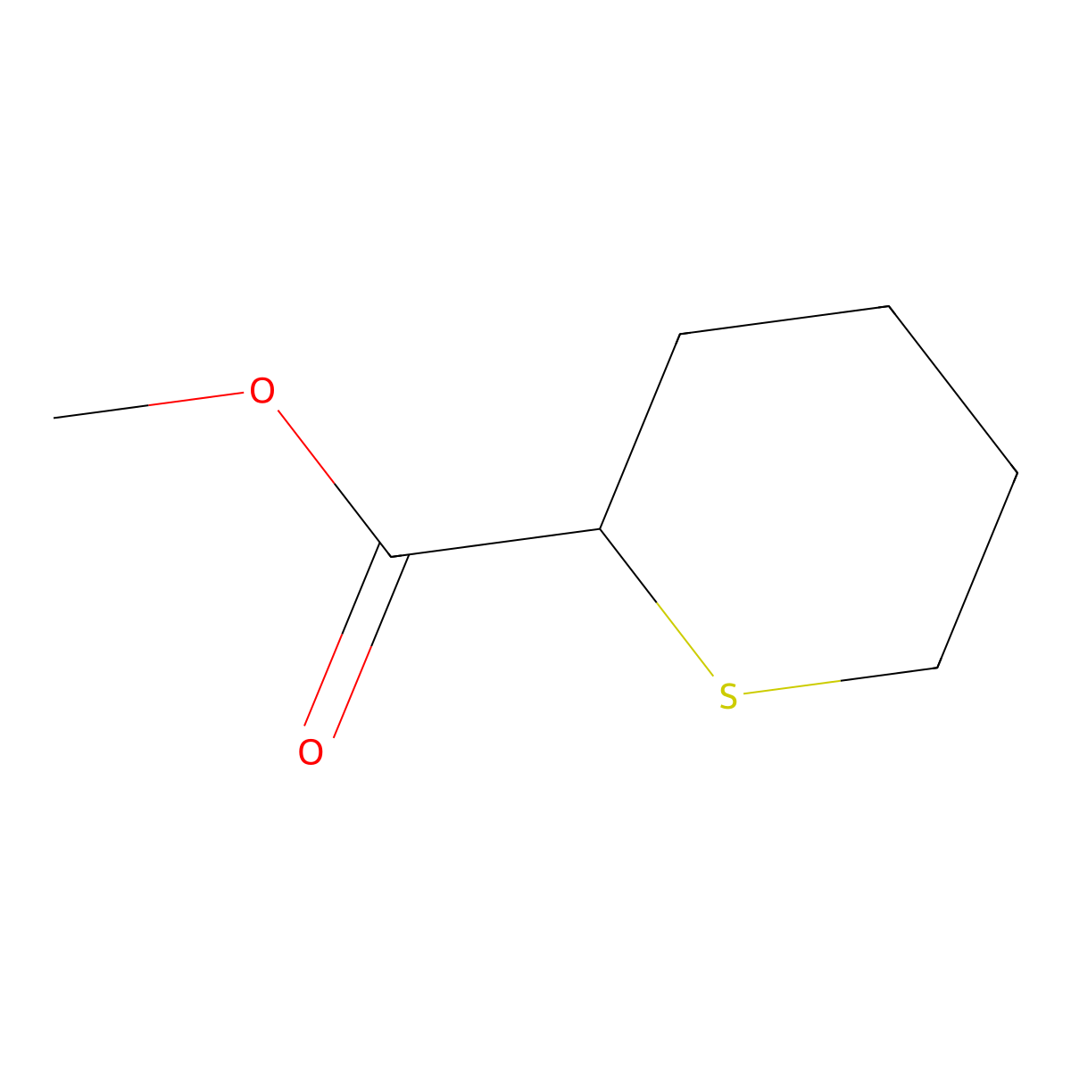 Methyl thiane-2-carboxylate molecular structure, CAS 70759-78-3