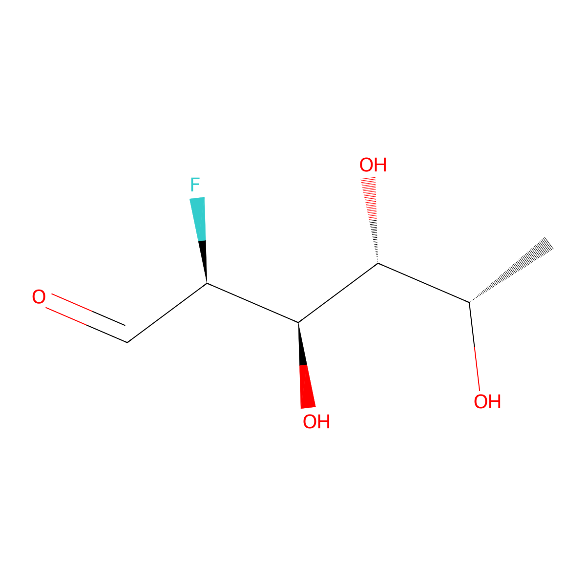 2-Fluorofucose molecular structure, CAS 70763-62-1