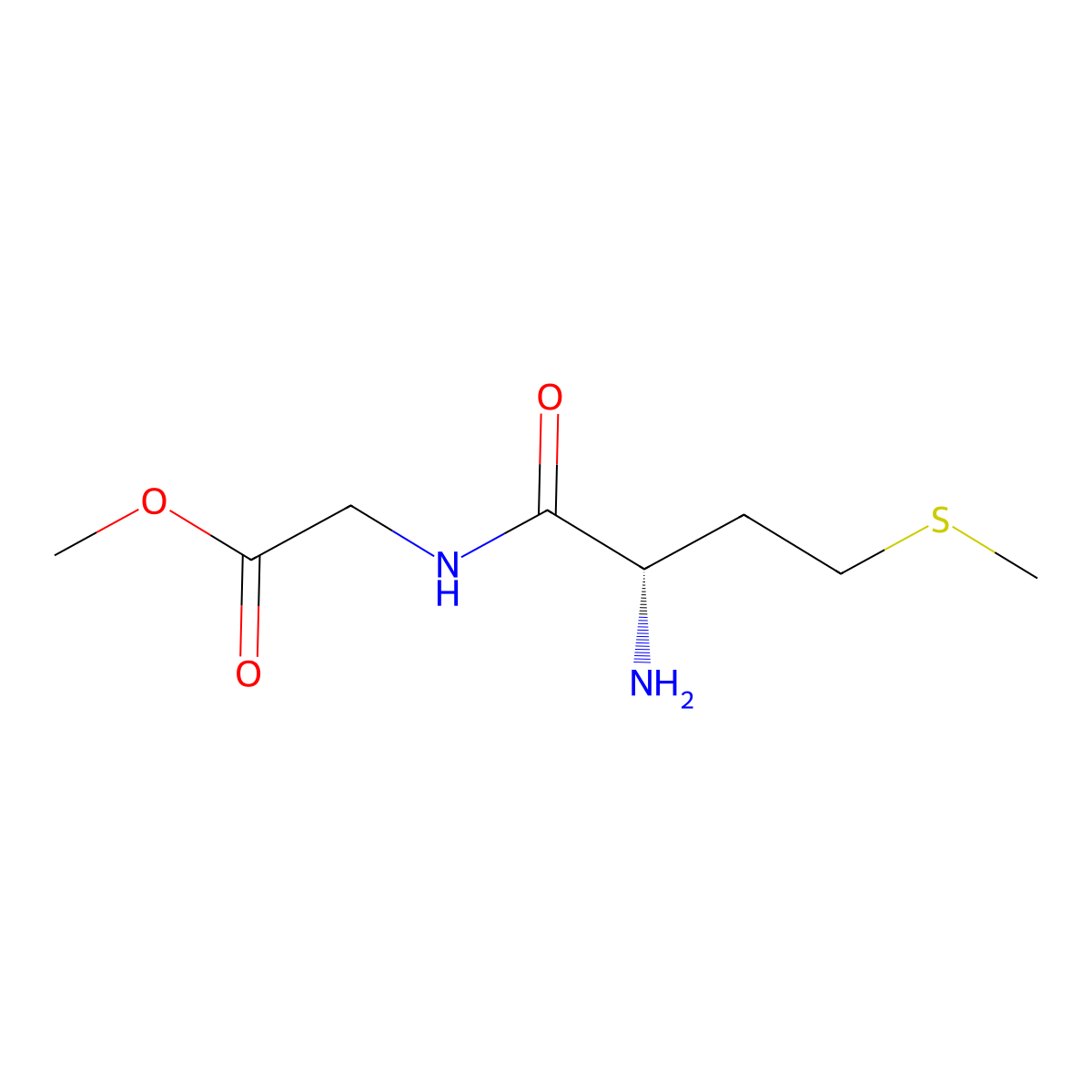 methyl 2-[(2S)-2-amino-4-(methylsulfanyl)butanamido]acetate molecular structure, CAS 70768-63-7