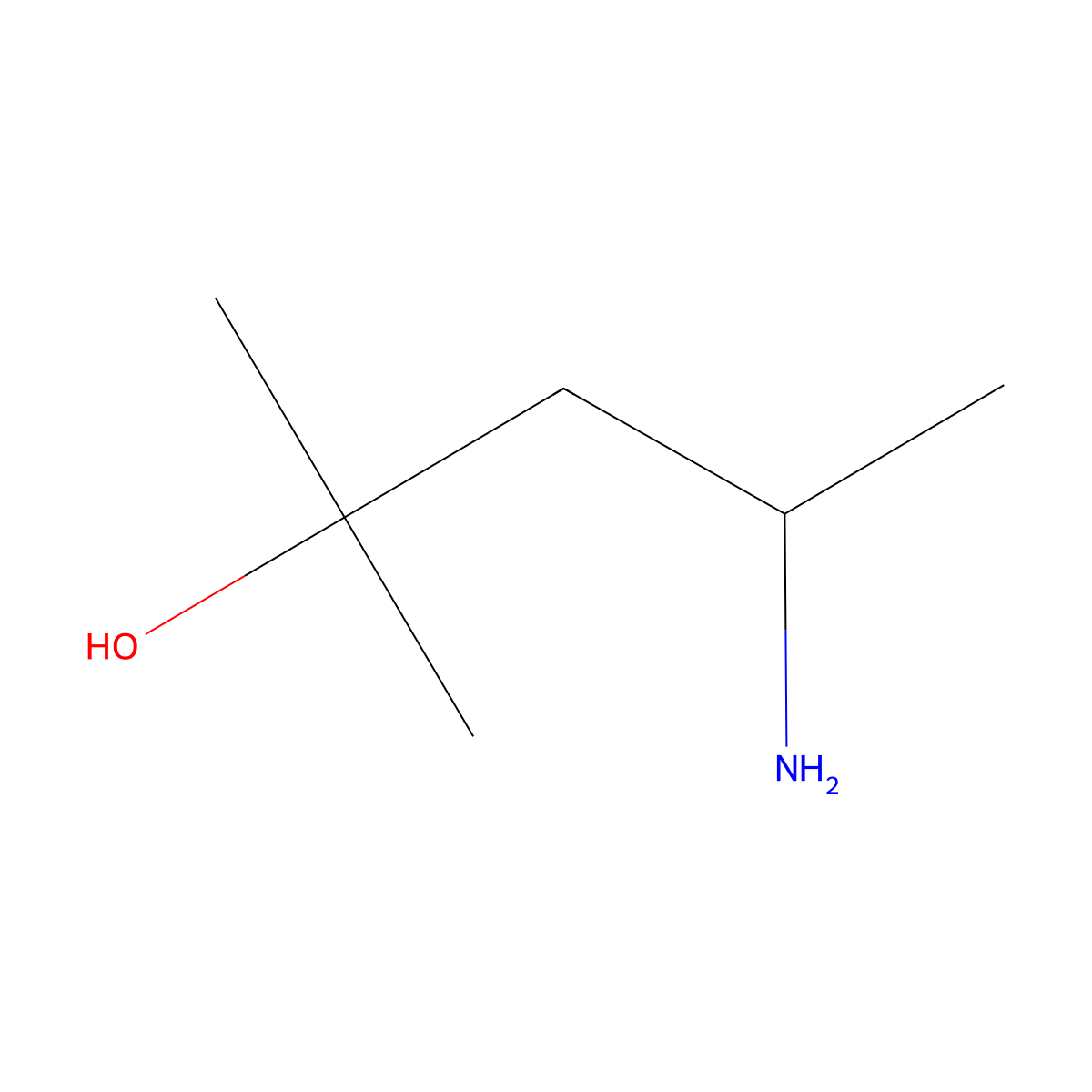 4-Amino-2-methylpentan-2-ol molecular structure, CAS 70772-78-0