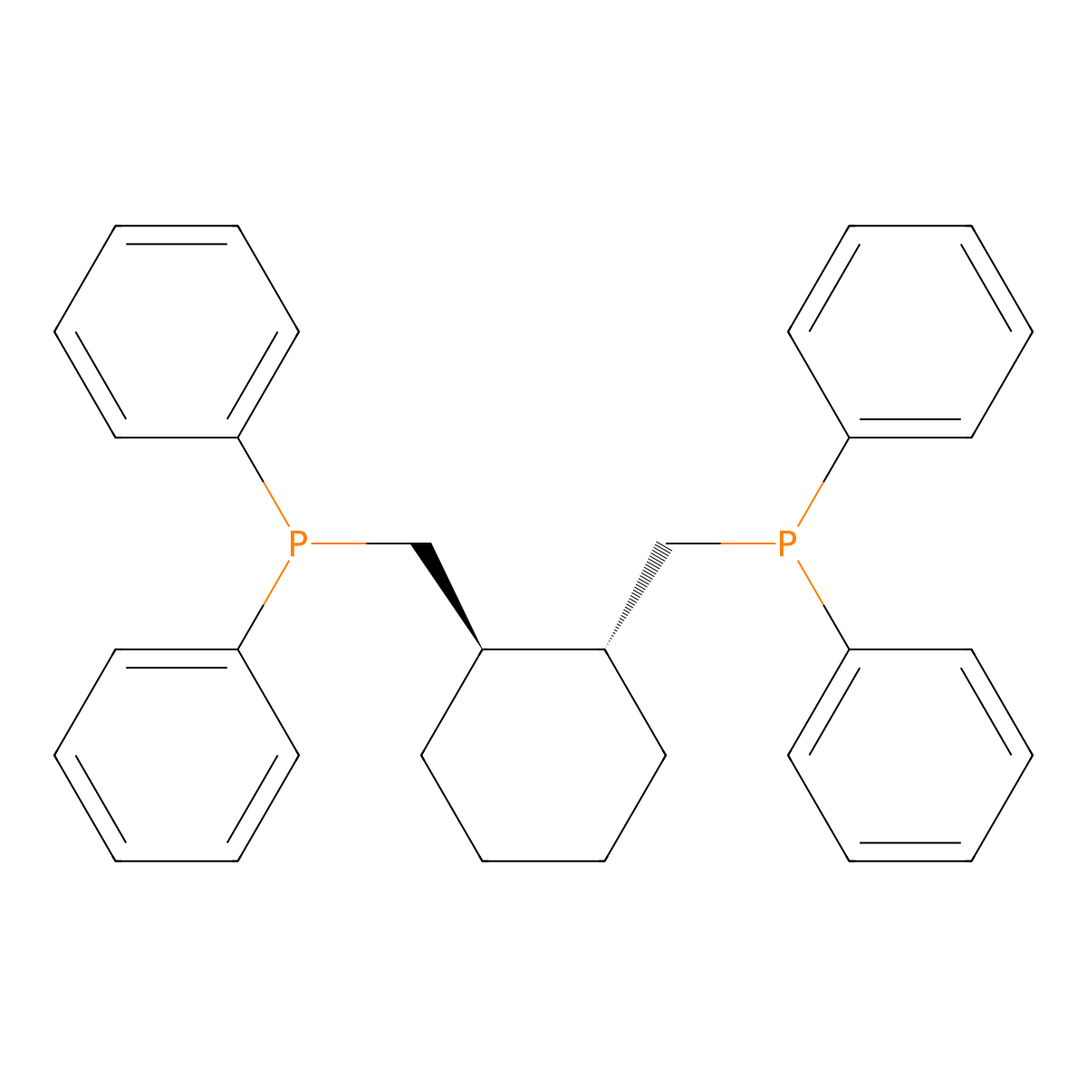(1R,2R)-1,2-Bis((diphenylphosphino)methyl)cyclohexane molecular structure, CAS 70774-28-6